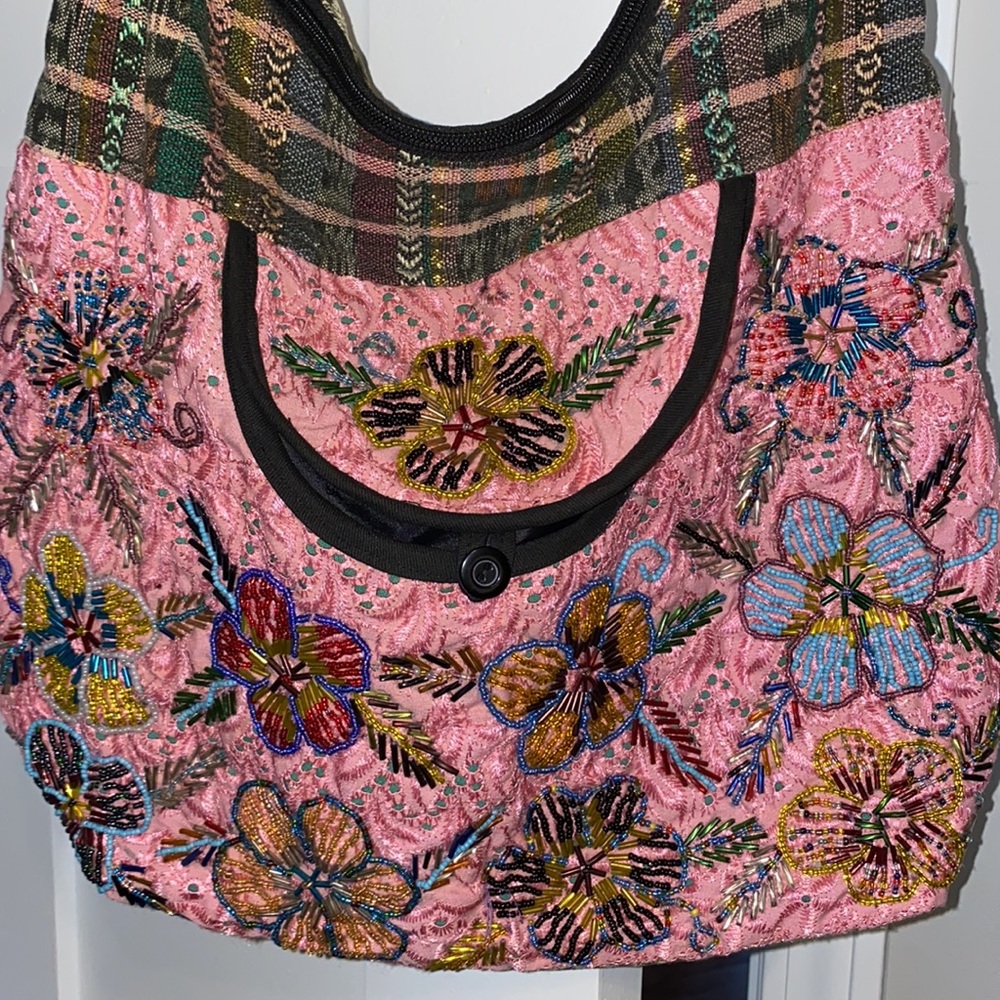Mexican Embroidered Hobo Crossbody Bag.